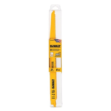 Dewalt DeWalt 12 in. Bi-Metal Reciprocating Saw Blade 6 TPI DW4804B25